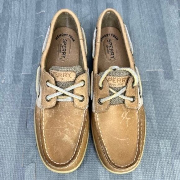Sperry Top-Sider Boat Shoe Womens Size 7 Bluefish 2-Eye Tan - Picture 4 of 8